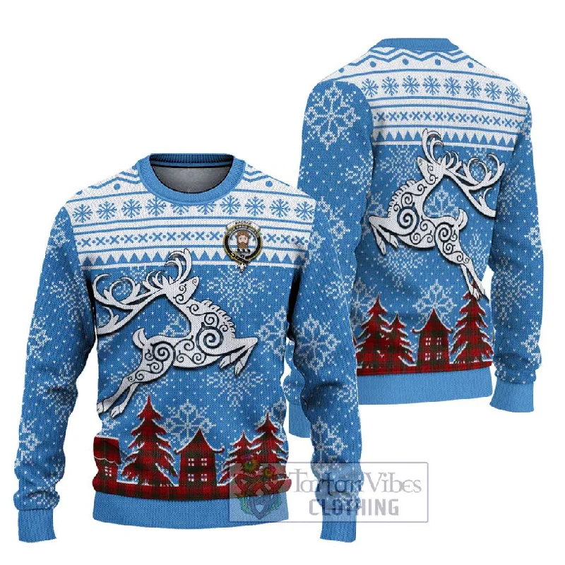 MacNab (McNab) Clan Christmas Ugly Sweater Celtic Reindeer Style Knit Fabric Woven Fabric Fleece Fabric