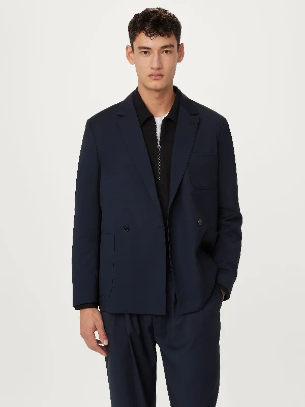 The Double Breasted Jacket in Deep Blue Jacket Blazer Coat