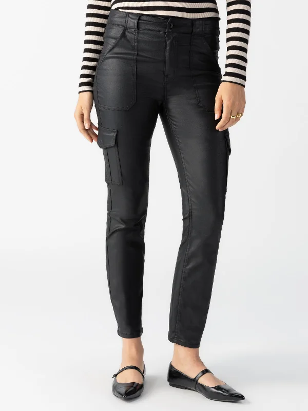 Sculpted Hayden Cargo Standard Rise Pant Slick Black Modern Skinny Pants