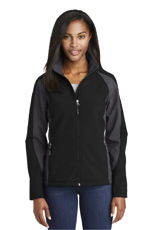 Sport-Tek Womens Water Resistant Full Zip Jacket - Black/Iron Grey - Closeout Anorak Shell Jacket Lightweight Jacket