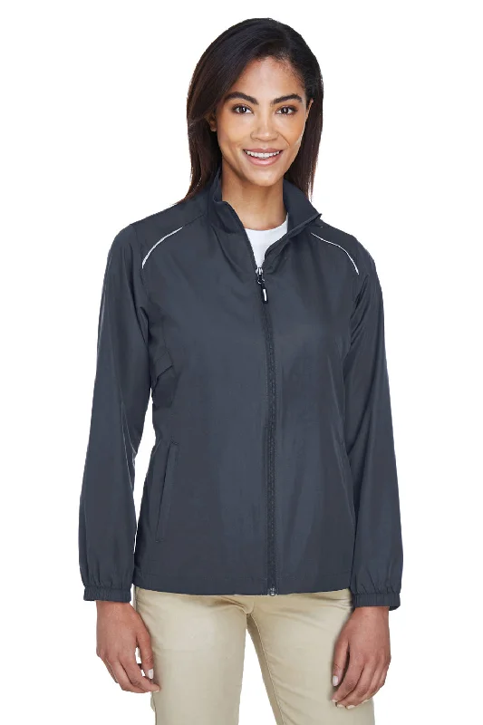 Core 365 Womens Motivate Water Resistant Full Zip Jacket - Carbon Grey Hooded Jacket Caped Jacket Shawl Collar Jacket