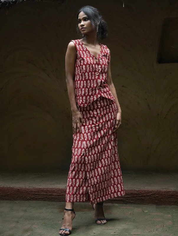 The Work Edit. Bagh Print Wrap Skirt Set - Flora lace skirt intricate
