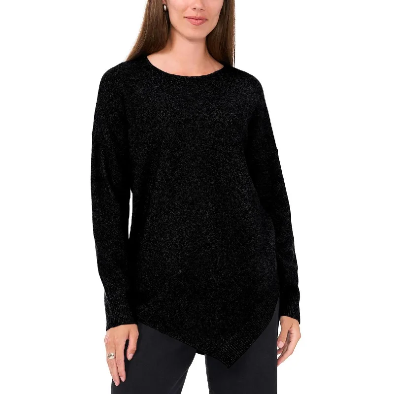 Vince Camuto Womens Asymmetric Knit Crewneck Sweater Notch Collar Peter Pan Collar Cowl Neck