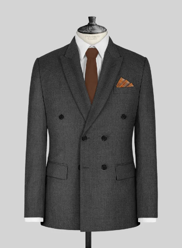 Napolean Mid Charcoal Wool Jacket Snapped Jacket Toggled Jacket Drawstring Jacket
