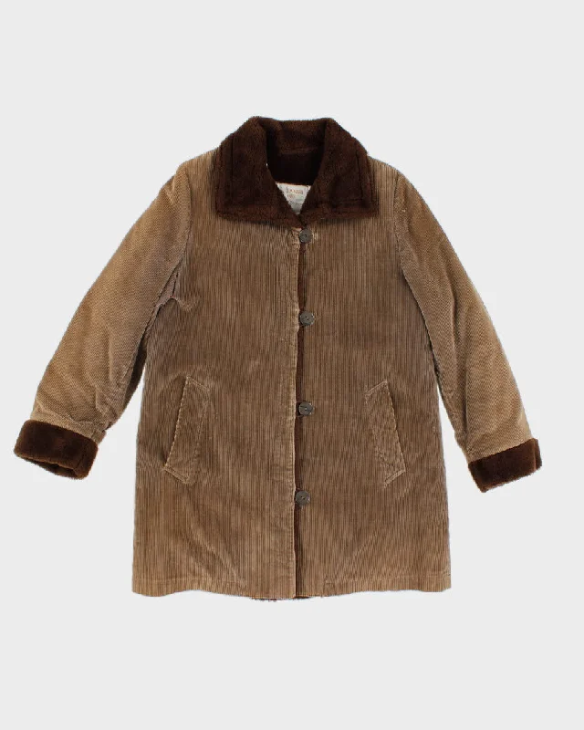 Women's Brown London Fog Corduroy Jacket - M Satin Jacket Silk Jacket Chiffon Jacket