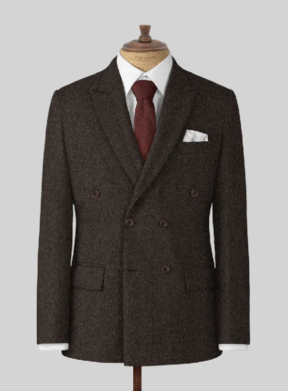Naples Dark Brown Tweed Jacket Fleece Jacket Down Jacket Feather Jacket