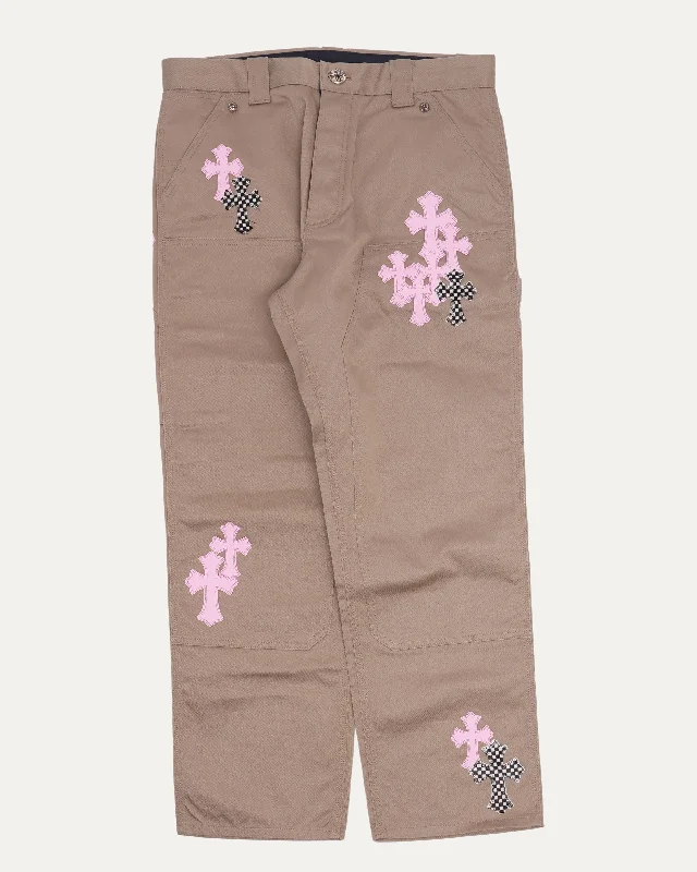 Cross Patch Double Knee Carpenter Pants Trendy Wide-Leg Pants