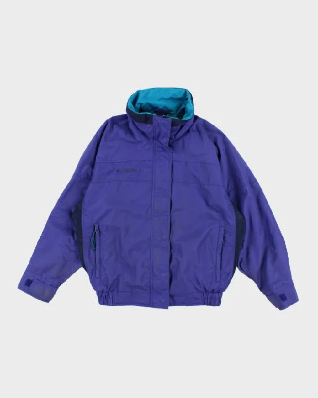 Womens Columbia Iris Blue Ski Jacket - S Snapped Jacket Toggled Jacket Drawstring Jacket