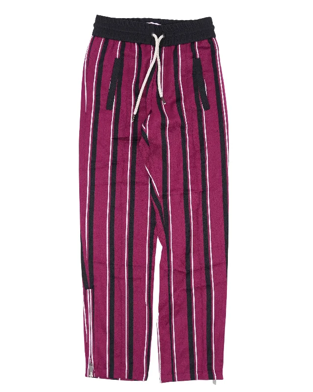 Striped Track Pants Slim-Fit Khaki Pants