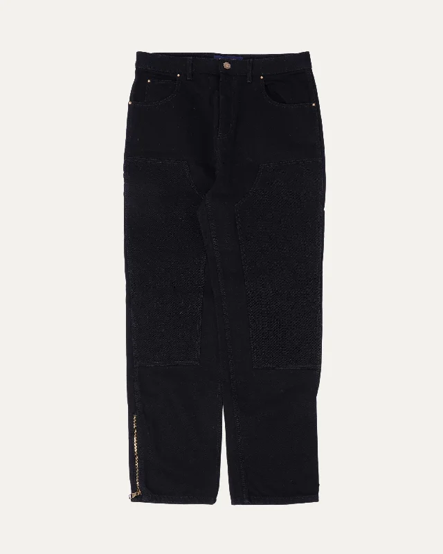Double Knee Monogram Embossed Pants Trendy Printed Leggings