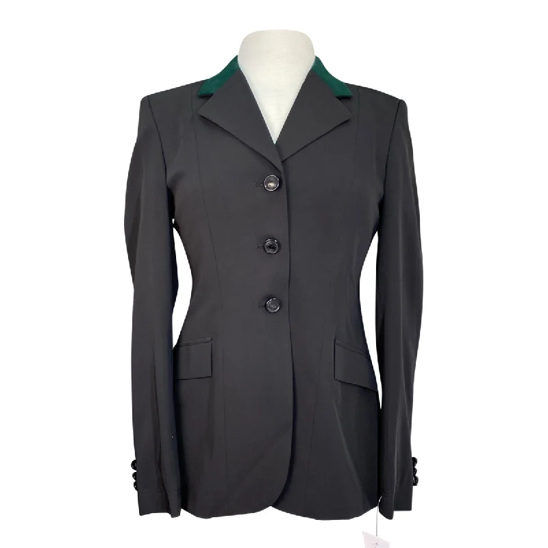 Grand Prix TechLite Show Jacket in Black/ Green Collar - Women's 12R Cotton Fabric Linen Fabric Terry Fabric