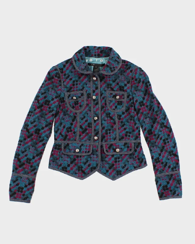 Vintage Marc Jacobs Patterned Button up Jacket - XS Fleece Jacket Down Jacket Feather Jacket