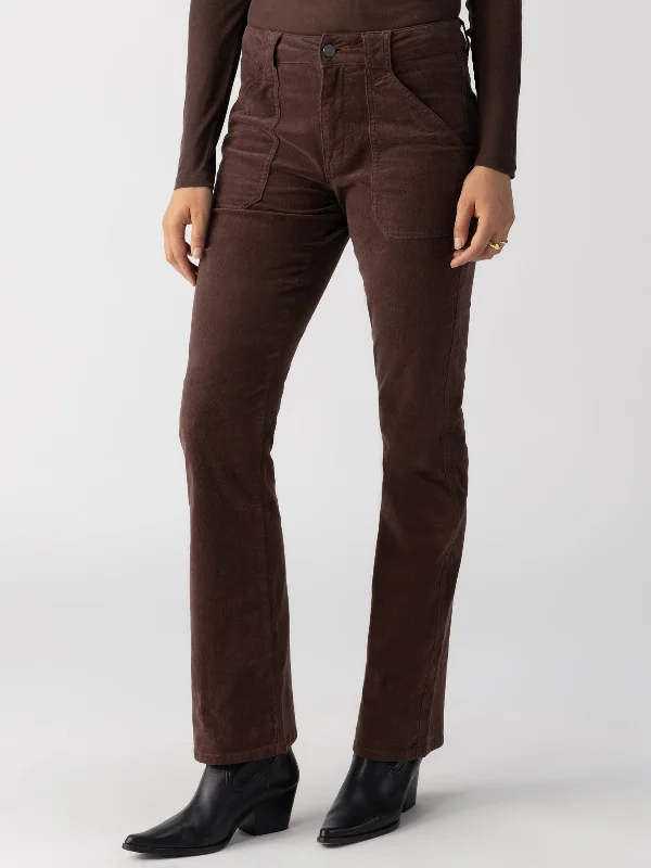 Corduroy Hayden Bootcut Standard Rise Pant Brown Sugar Chic Black Leggings