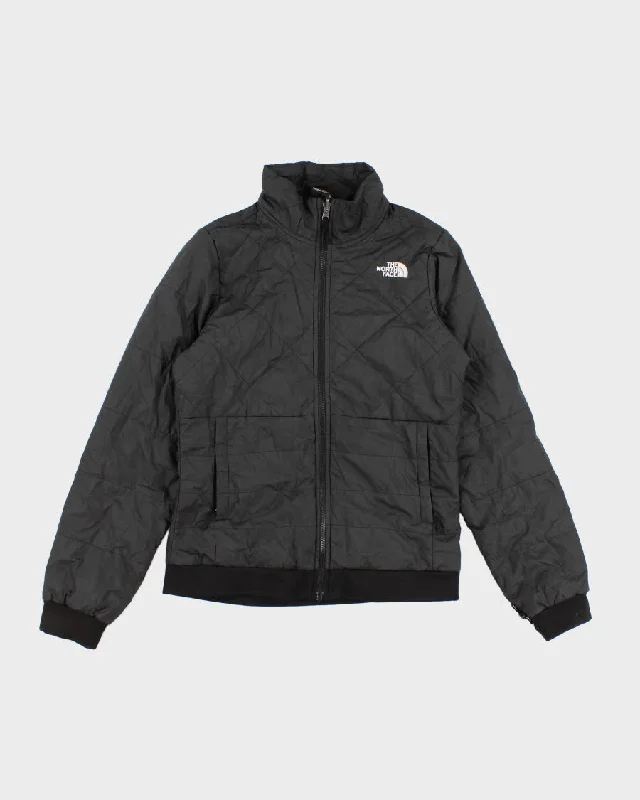 Women's Black The North Face Quilted Jacket - XS Welt Pockets Slit Pockets Flap Pockets