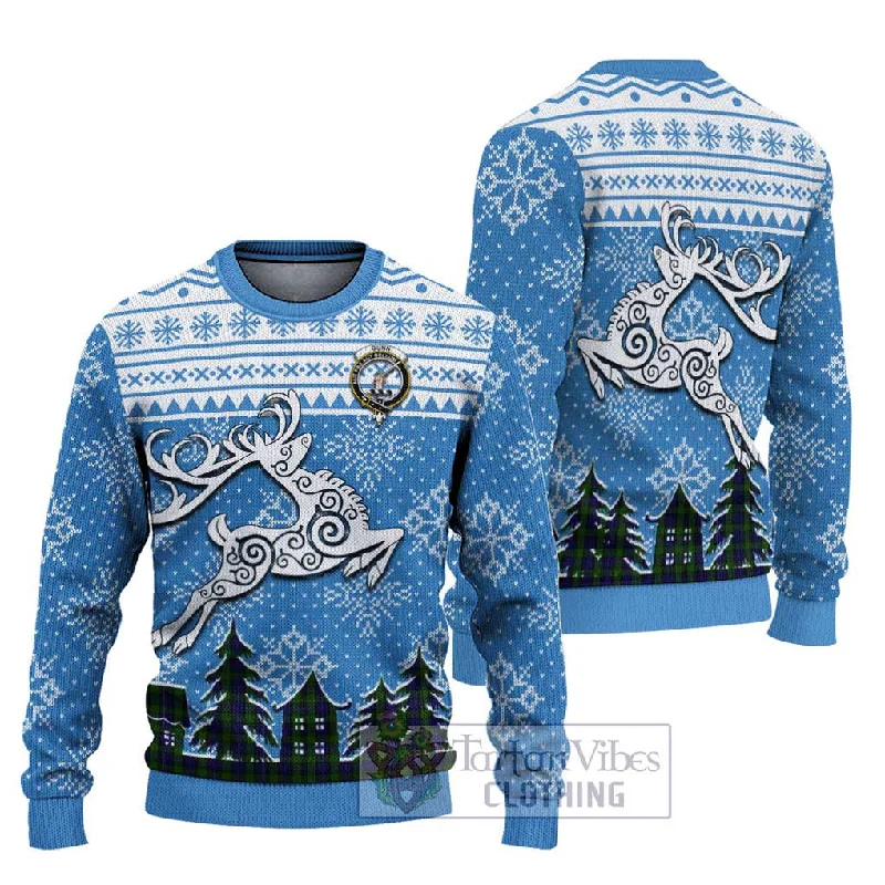 Gunn Clan Christmas Ugly Sweater Celtic Reindeer Style Long Sweater Short Sweater Cropped Sweater