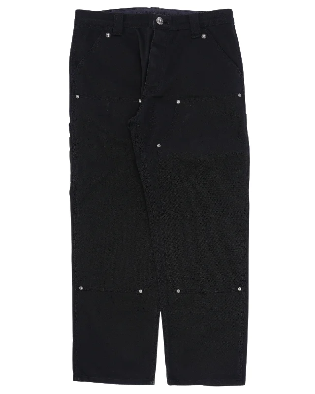 Double Knee Carpenter Pants Stylish Slim Trousers