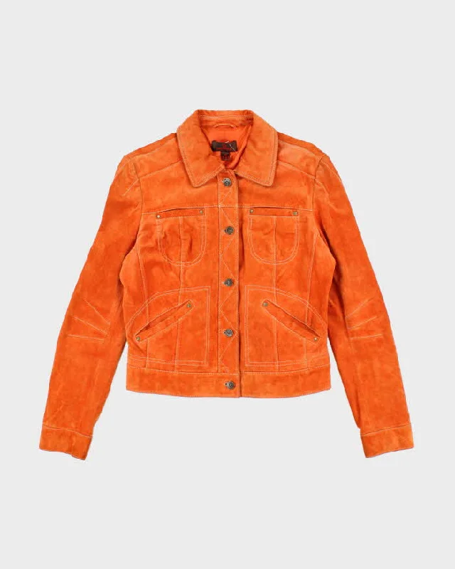 Vintage Y2K Women's Danier Suede Button Up Jacket - M Faux Fur Jacket Real Fur Jacket Shearling Jacket