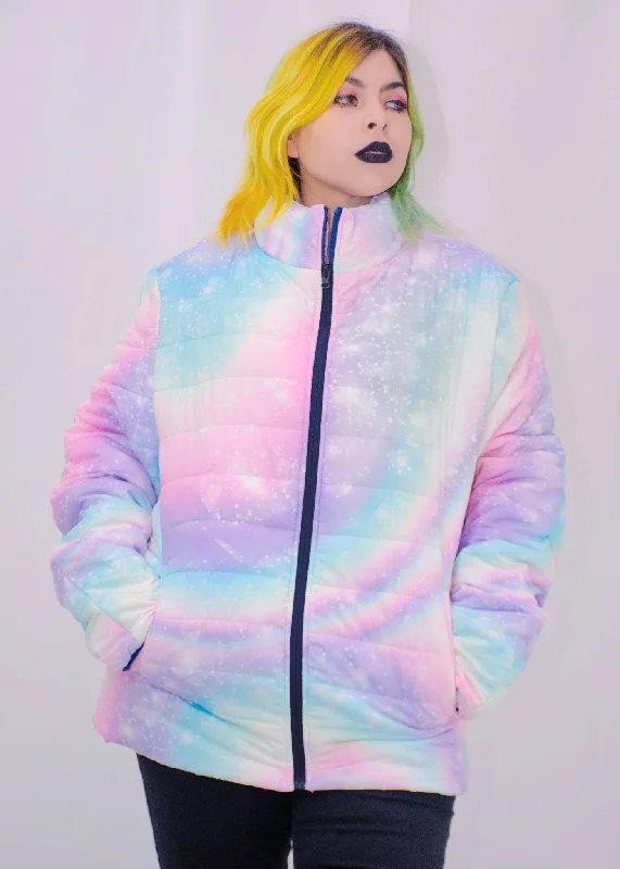 Rainbow Pixel Puffer Jacket Chenille Fabric Brocade Fabric Lace Fabric