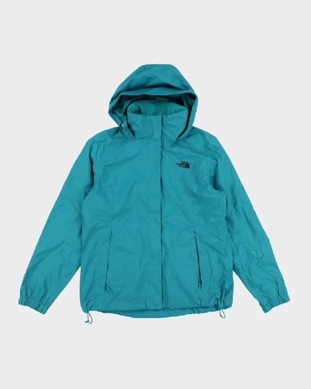 The North Face Women's Turquoise Hooded Lightweight Jacket - L Print Jacket Jacquard Jacket Patchwork Jacket