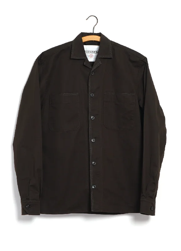 STEFFEN 29-77-9 | Shirt Jacket With Decorative Stitching | Coffee Drill One-Shoulder Jacket Off-the-Shoulder Jacket Asymmetrical Jacket