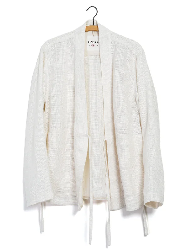 ROMAN 29-58-1 | Loose Cut Eastern Jacket | Off White Gauze Trench Coat Raincoat Waterproof Jacket