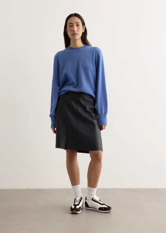 Leather Skirt elastic waist skirt