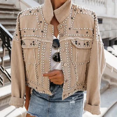 Water Denim Stud Jacket Jersey Jacket Tulle Jacket Batik Jacket