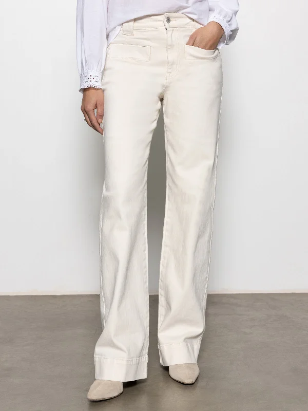 Voyage Standard Rise Full Length Pant Light Oat Chic Faux Leather Pants