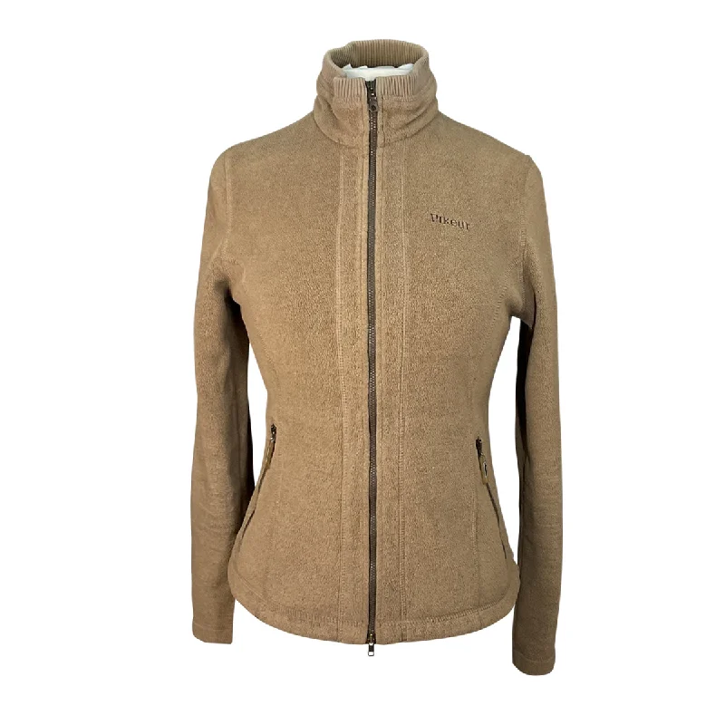 Pikeur Fleece Jacket in Beige - Women's Small Zip Front Button Front Snap Front
