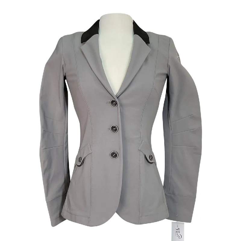 Horse Pilot 'Hunt' Show Jacket in Grey - Women's FR 38 (US 8) Denim Fabric Leather Fabric Suede Fabric