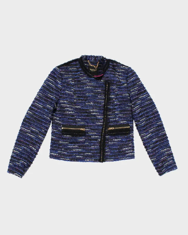 Y2K Juicy Couture Tweed Blazer Jacket - S Toggled Jacket Drawstring Jacket Belted Jacket