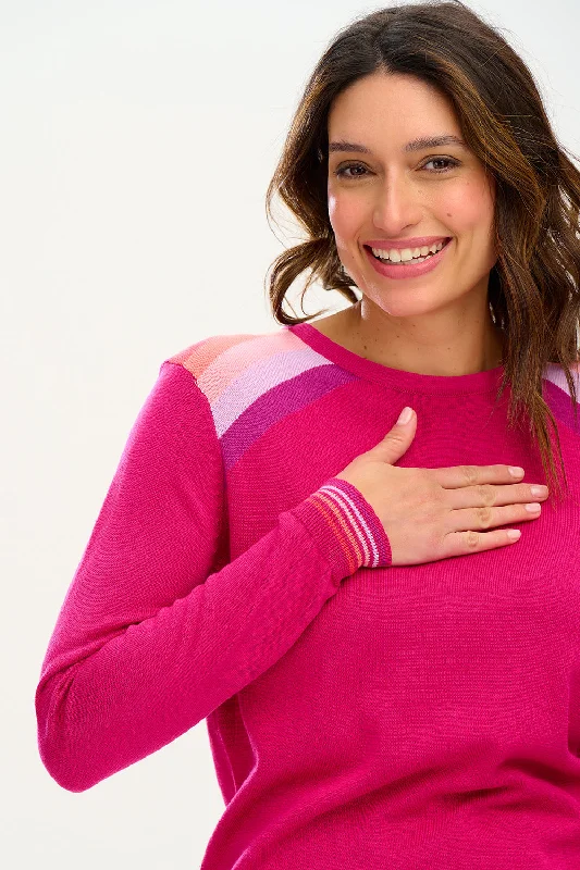Rita Sweater - Pink, Double Prism Sweater Knitwear Pullover