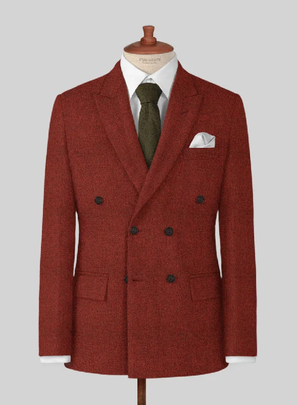 Naples Sundowner Rust Tweed Jacket Collared Jacket Crew Neck Jacket Turtle Neck Jacket