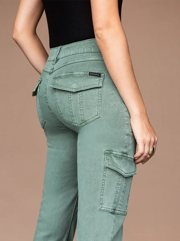 Sculpted Hayden Slim Straight Standard Rise Pant Dark Spruce Comfortable Maternity Pants