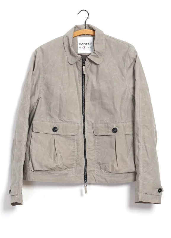 DEXTER 29-72-5 | Short Wide Utility Jacket | Waxed Concrete Elasticated Jacket Padded Jacket Insulated Jacket