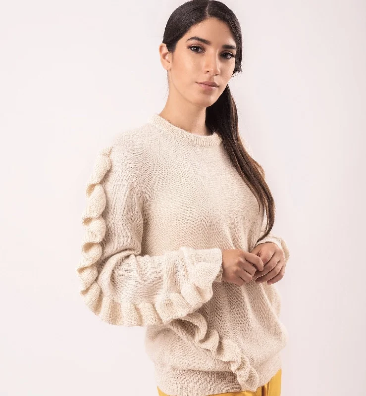 Luis Fringe Sleeve Sweater Stretchy Elastic Breathable