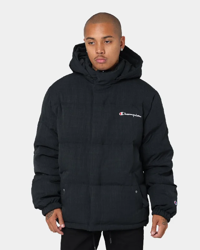 Champion Reversible Puffer Jacket Black Snapped Jacket Toggled Jacket Drawstring Jacket