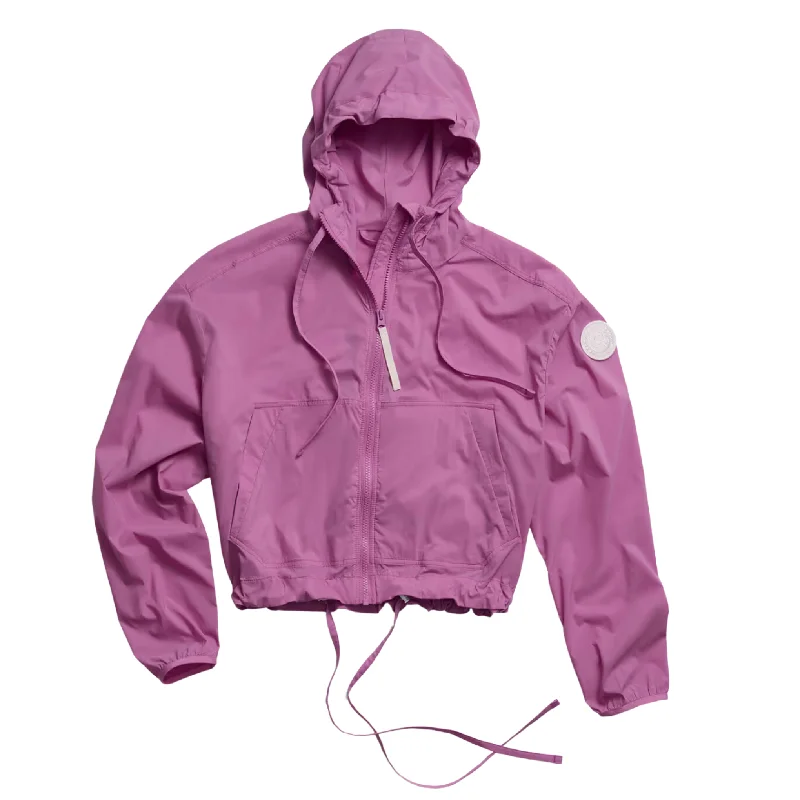 Canada Goose Women's Kaslo Cropped Wind Jacket - White Disc Satin Jacket Silk Jacket Chiffon Jacket