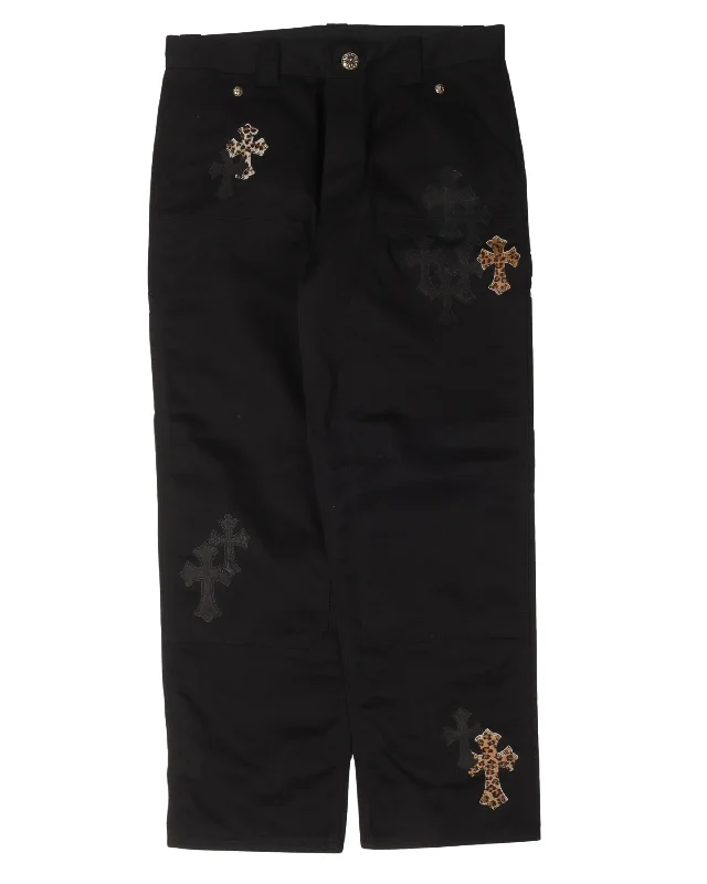 Cross Patch Chino Pants Trendy Printed Leggings
