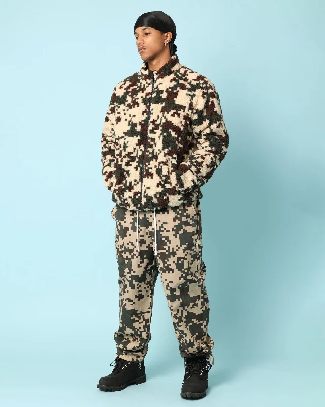 Carré Digi Sherpa Reversible Jacket Black/Camo Front Pockets Side Pockets Patch Pockets