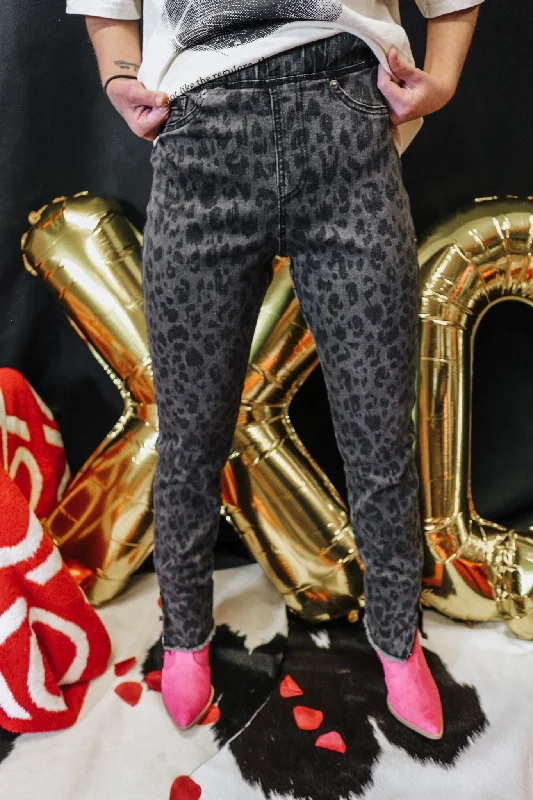 Jetta Black Leopard Pants Soft Wool Pants