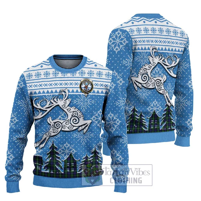Forbes Clan Christmas Ugly Sweater Celtic Reindeer Style Thin Thick Dense