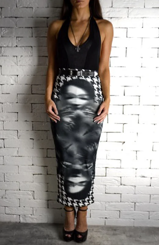Tube Maxi Skirt - Clown Print velvet skirt plush
