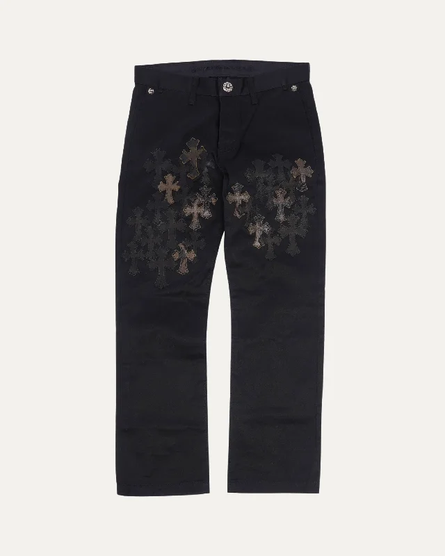 Flooded Cross Patch Chino Pants Trendy Work Pants