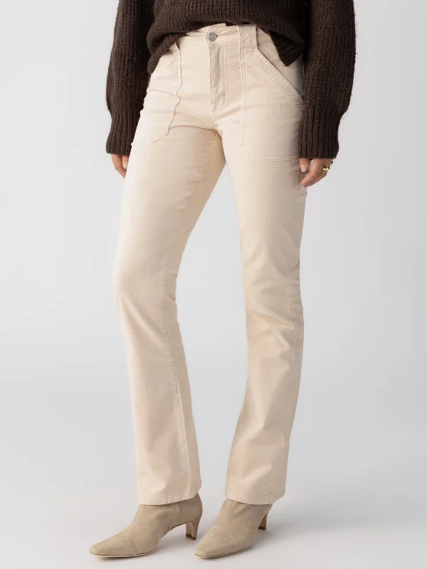 Corduroy Hayden Bootcut Standard Rise Pant Toasted Almond Elegant Wool Trousers