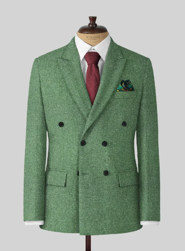Highlander Heavy Paris Green Tweed Jacket Zip Front Button Front Snap Front