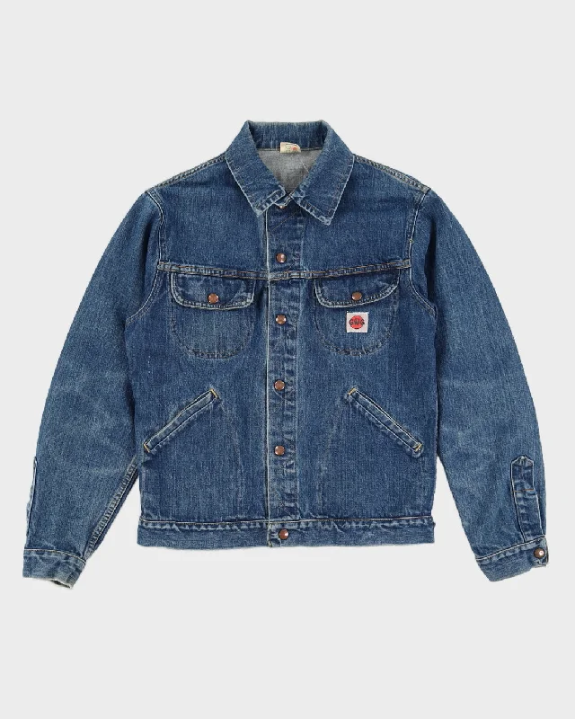 Vintage 70s GWG Blue Denim Jacket - M Belted Jacket Elasticated Jacket Padded Jacket