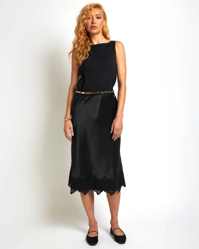 Gabriela Skirt - Black denim skirt casual