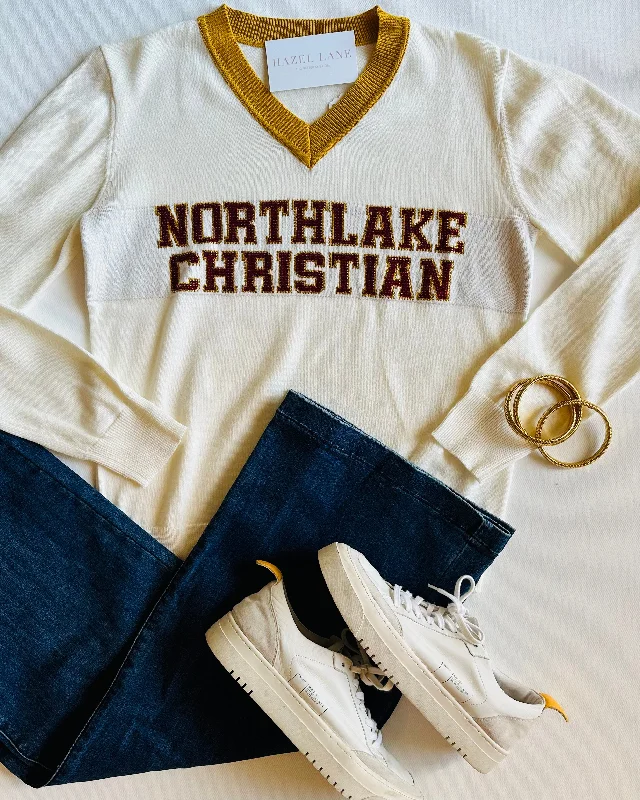 Northlake Sparkle Sweater- White Terry Terry Cloth Terry Knit