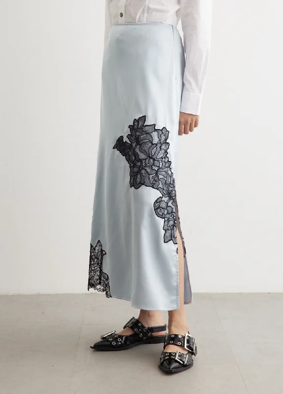 Satin Lace Skirt linen skirt breathable